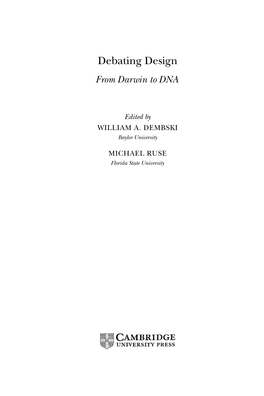 Debating Design from Darwin to DNA