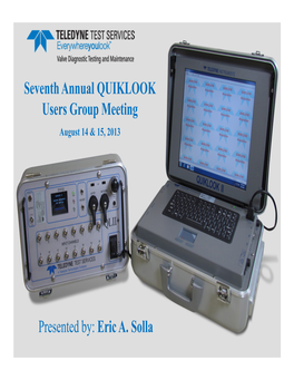 Eric A. Solla QUIKLOOK 3 SOFTWARE New Program Features