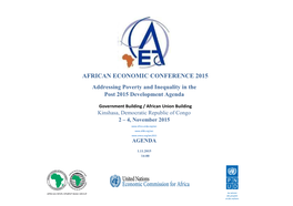 AFRICAN ECONOMIC CONFERENCE 2015 Addressing Poverty and Inequality in the Post 2015 Development Agenda