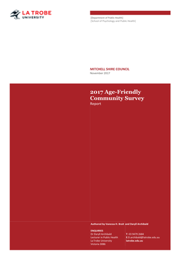 Mitchell Shire 2017 Age Friendly Community Survey Report