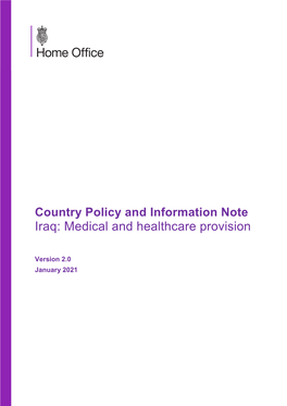 Iraq: Medical and Healthcare Provision