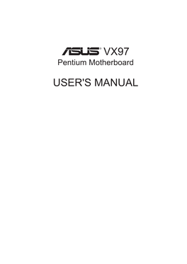 VX97 User's Manual ASUS CONTACT INFORMATION Asustek COMPUTER INC