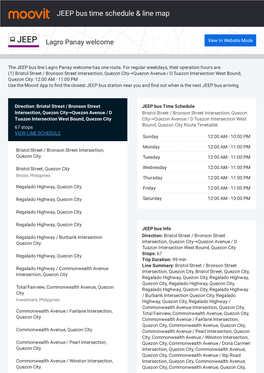 JEEP Bus Time Schedule & Line Route