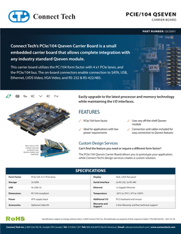 Features Pcie/104 Qseven