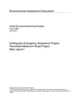 49215-001: Earthquake Emergency Assistance Project