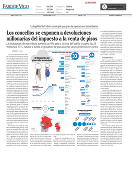 Los Concellos Se Exponen a Devoluciones Millonarias Del