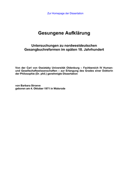 Gesungene Aufklärung