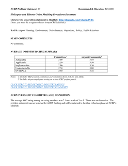 Helicopter and Tiltrotor Noise Modeling Procedures Document