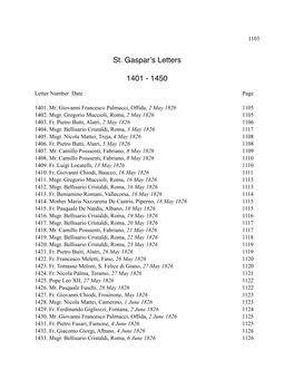 St. Gaspar's Letters 1401