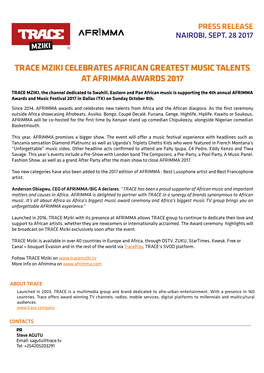 Trace Mziki Celebrates African Greatest Music Talents at Afrimma Awards 2017