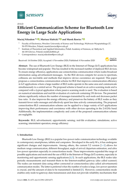 Efficient Communication Scheme for Bluetooth Low Energy in Large