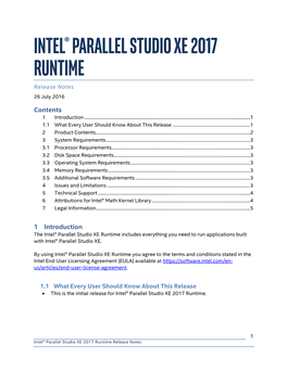 Intel® Parallel Studio Xe 2017 Runtime