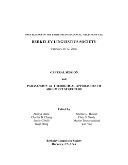 Berkeley Linguistics Society