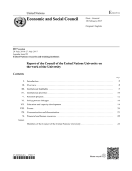 Economic and Social Council 10 February 2017