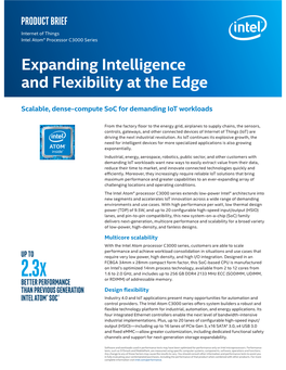 Intel Atom® Processor C3000 Series for Embedded and Iot Applications: Product Brief