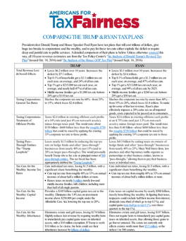 Comparing the Trump & Ryan Tax Plans