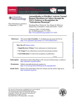 Scleroderma Phenotype'' This Information Is Current As of September 27, 2021