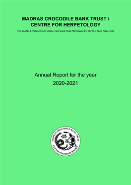 Annual Report for the Year 2020-2021