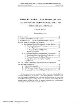 Border Myths: How U.S. Policies and Practices Are Controlling the Border Narrative at the Expense of Asylum Seekers