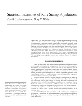 Statistical Estimates of Rare Stamp Populations David L