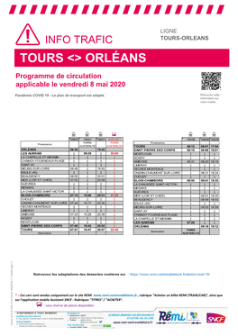 TOURS &lt;&gt; ORLÉANS