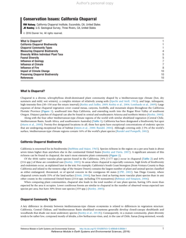 Conservation Issues: California Chaparral