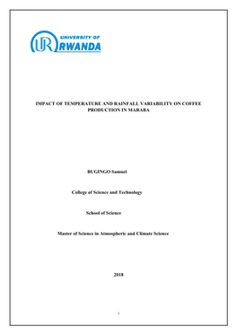 Impact of Temperature and Rainfall Variability on Coffee Production in Maraba