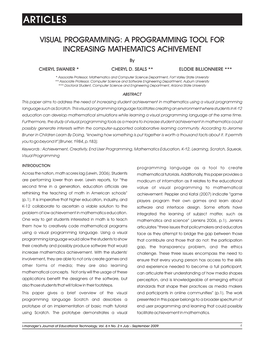 Visual Programming: a Programming Tool for Increasing Mathematics Achivement