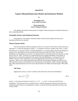 Negative Binomial Regression Models and Estimation Methods