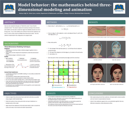 The Mathematics Behind Three-Dimensional Modeling and Animation