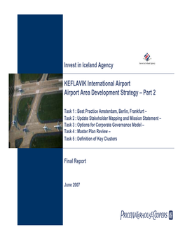 KEFLAVIK International Airport Airport Area Development Strategy – Part 2