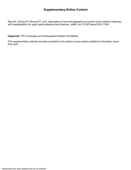 Association of Oral Anticoagulants and Proton Pump Inhibitor Cotherapy with Hospitalization for Upper Gastrointestinal Tract Bleeding