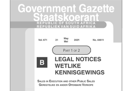 Legal Notices Wetlike Kennisgewings