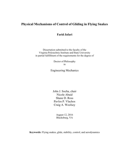 Physical Mechanisms of Control of Gliding in Flying Snakes