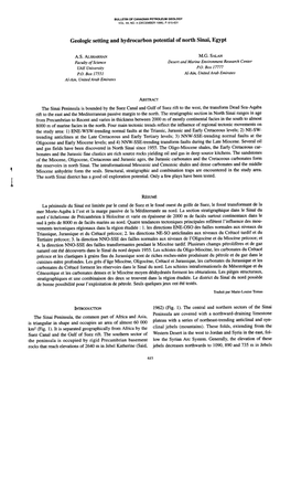 Geologic Setting and Hydrocarbon Potential of North Sinai, Egypt