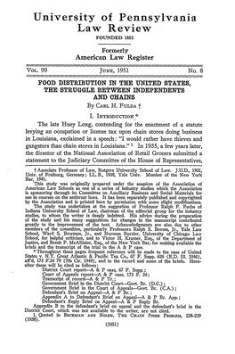 Food Distribution in the United States the Struggle Between Independents