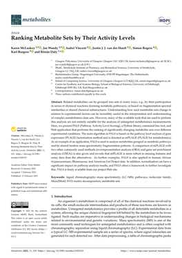 Ranking Metabolite Sets by Their Activity Levels