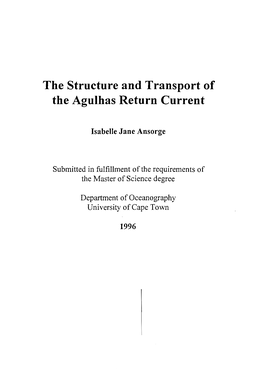 The Structure and Transport of the Agulhas Return Current