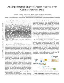 An Experimental Study of Factor Analysis Over Cellular Network Data