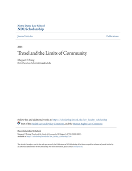 Troxel and the Limits of Community Margaret F