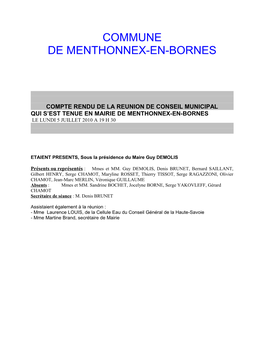 Commune De Menthonnex-En-Bornes