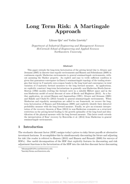 Long Term Risk: a Martingale Approach