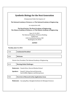 0612 US Synthetic Biology Symposium Final Agenda