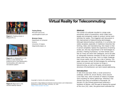 Virtual Reality for Telecommuting