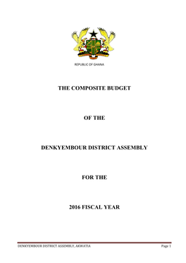 The Composite Budget of the Denkyembour District Assembly For