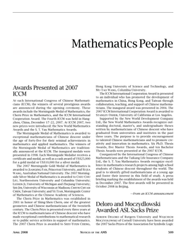 Mathematics People