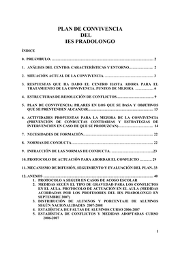 Plan De Convivencia Del Ies Pradolongo