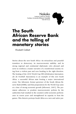 The South African Reserve Bank and the Telling of Monetary Stories