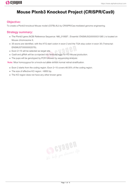 Mouse Plxnb3 Knockout Project (CRISPR/Cas9)