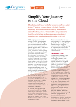 Simplify Your Journey to the Cloud